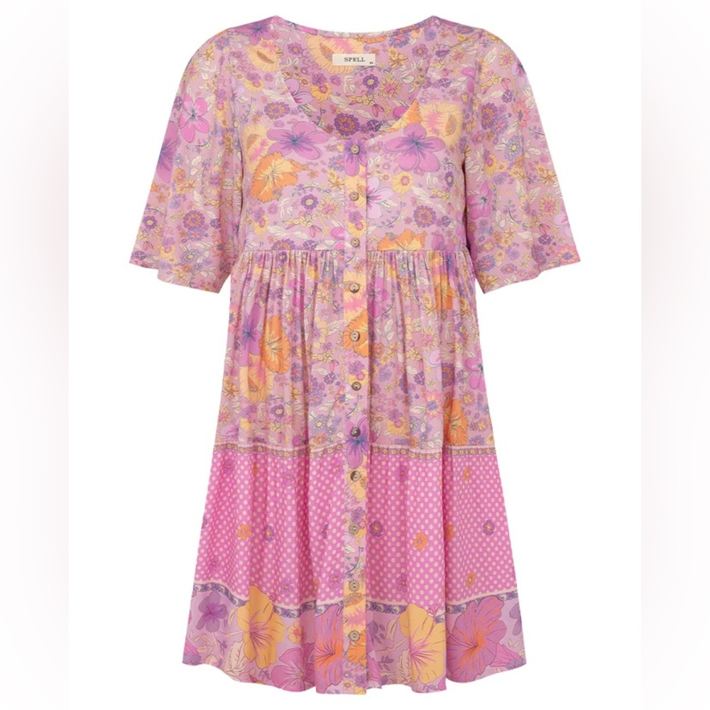 Spell hibiscus lane mini dress